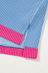 Retro Vibe Contrast Trim Corded Knit Short Sleeve Top